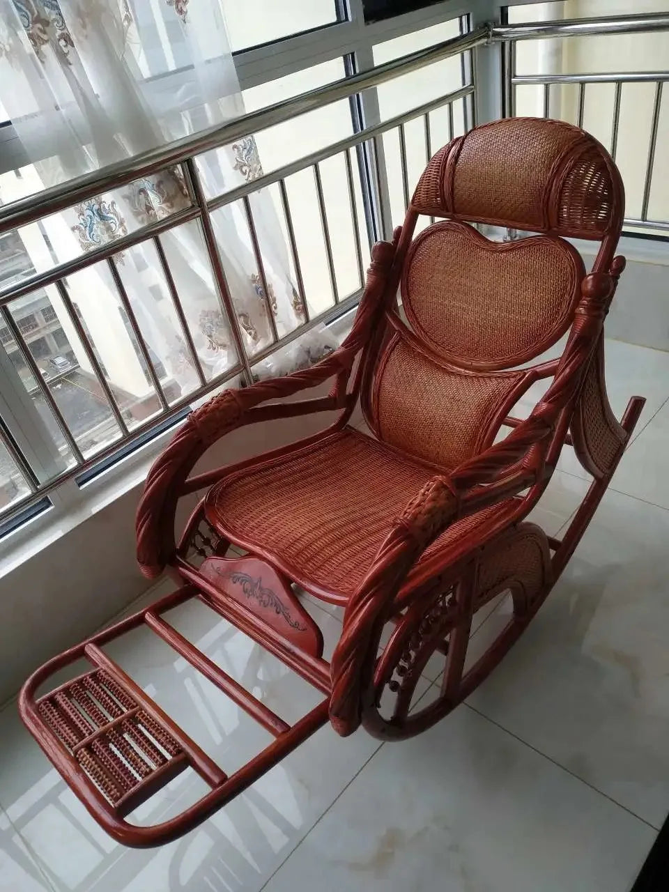 Rocking chair, hanging basket, balcony, natural, true vine, plant, weaving, elderly, household