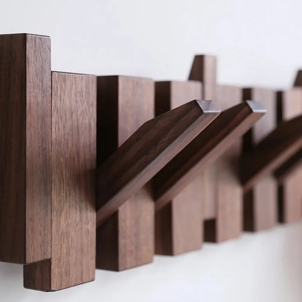 New Wall Mounted Wood Coat Racks with 8 Hooks Piano Key Shaped Hats Organizer Art Entry Door Porch Hanging Hook Keys