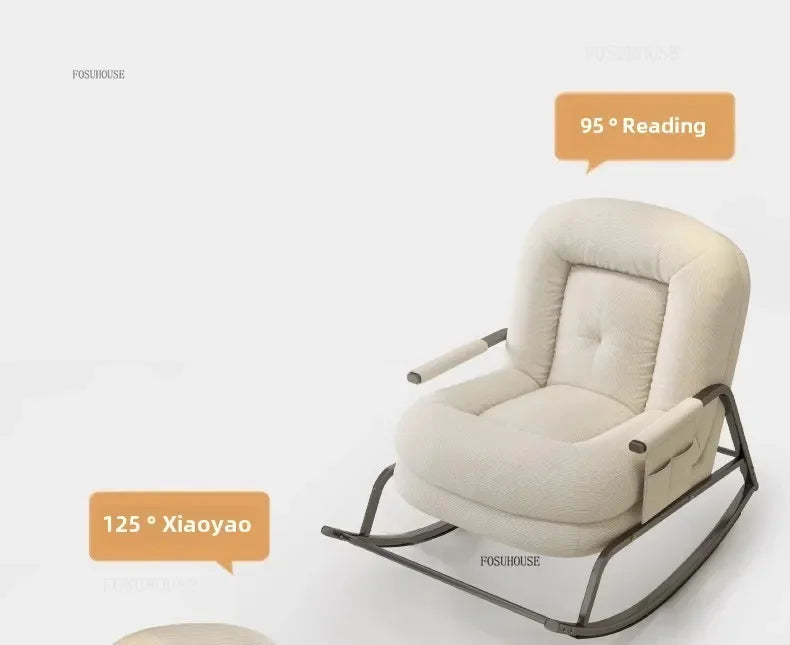 Corduroy Backrest Lazy Chair Multifunctional Comfortable Modern Creative Seating for Balcony Living Room Bedroom Apartment Small