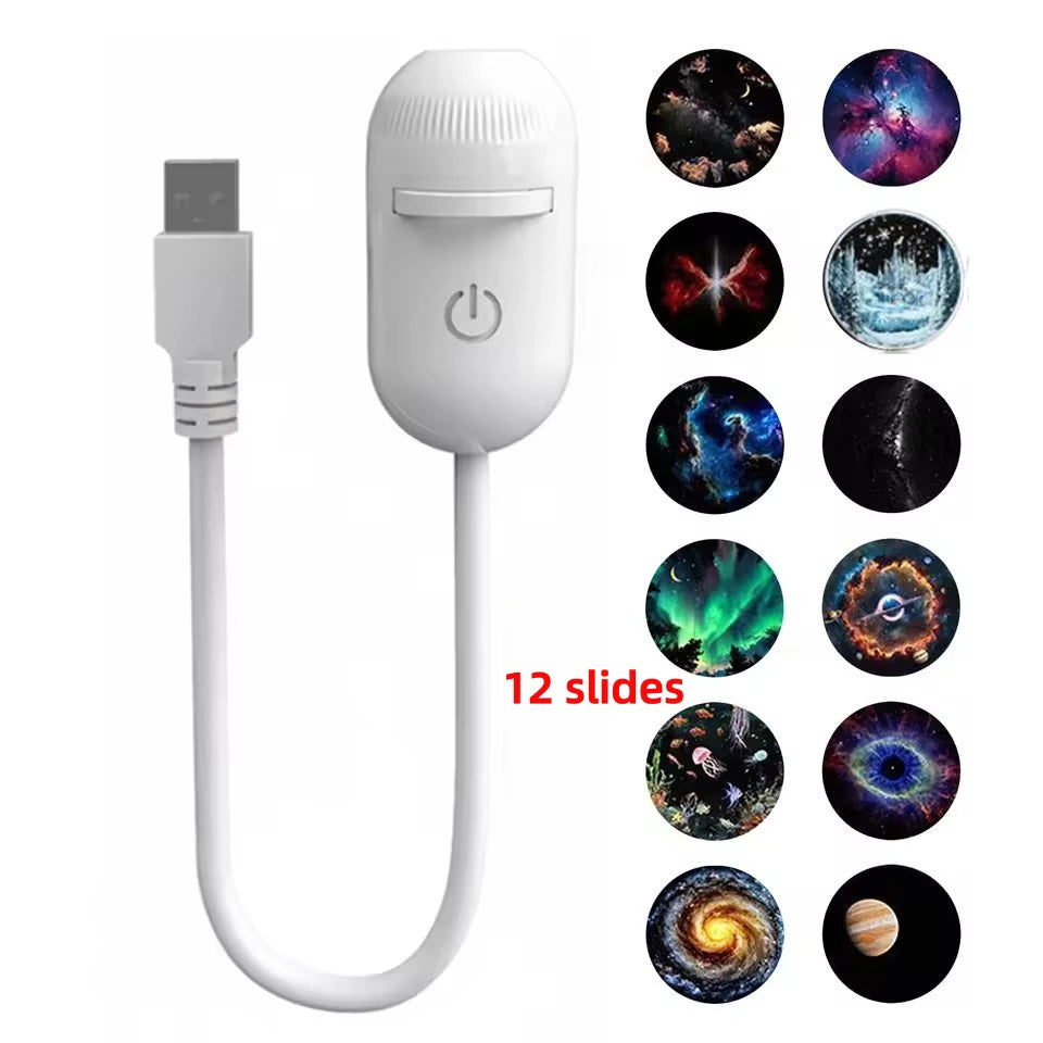 Dual Mode Mini Galaxy Starry Sky Projector Night Light 2-IN-1 Night Light Mode & Starry Sky Mode Furniture Atmosphere Warm Light