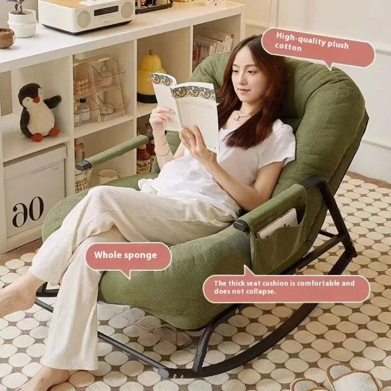 Ergonomic Rocking Recliner Chair Single Seat Sofa Lounger Comfortable Leisure Seat for Living Room Bedroom Balcony Home