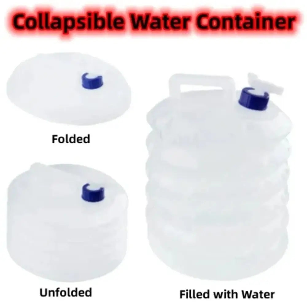 5/10/15L Folding Water Bucket Reusable with Faucet Water Bag Large Capacity Water Storage Container