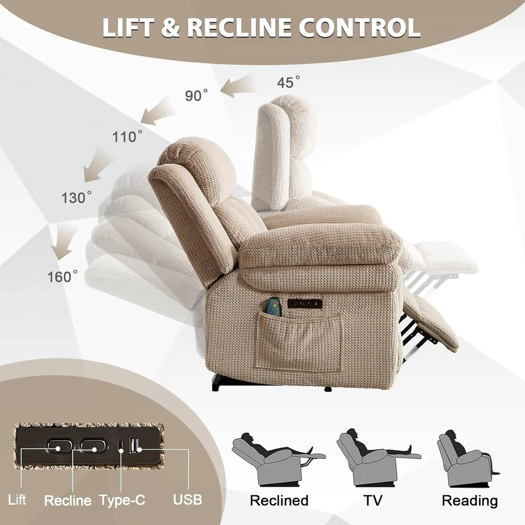 46" Wide Oversized Power Lift Recliner Chair for Elderly, Extra Large Electric Lift Recliners for Big and Tall,, Customized