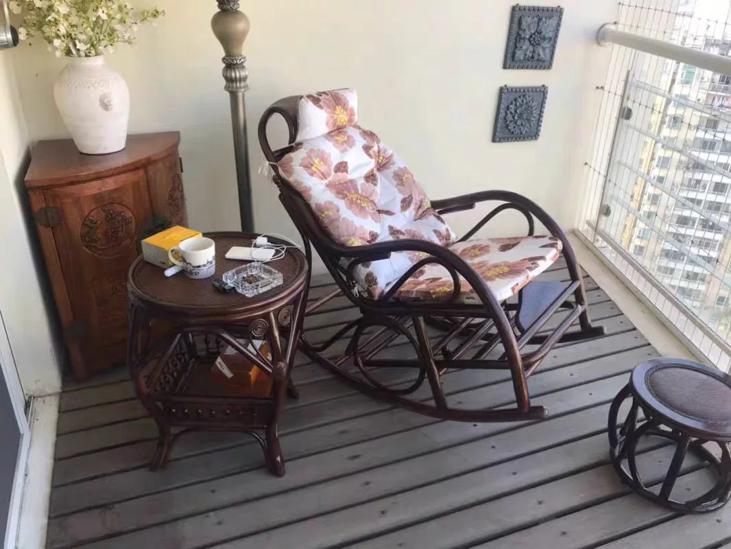 Rocking chair, hanging basket, balcony, natural, true vine, plant, weaving, elderly, household