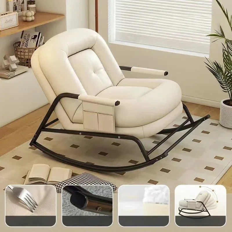 Lazy Rocking Chair Househol/d Living Room Adult Balcony Leisure Bedroom Recliner Single Lazy Sofa Human Rocking Chair Muebles