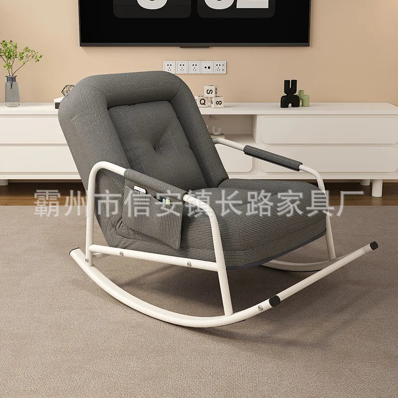 Rocking Chair Recliner Lazy Sofa Balcony Leisure Chair Living Room Light Luxury Adult Comfortable Single Home Kennel