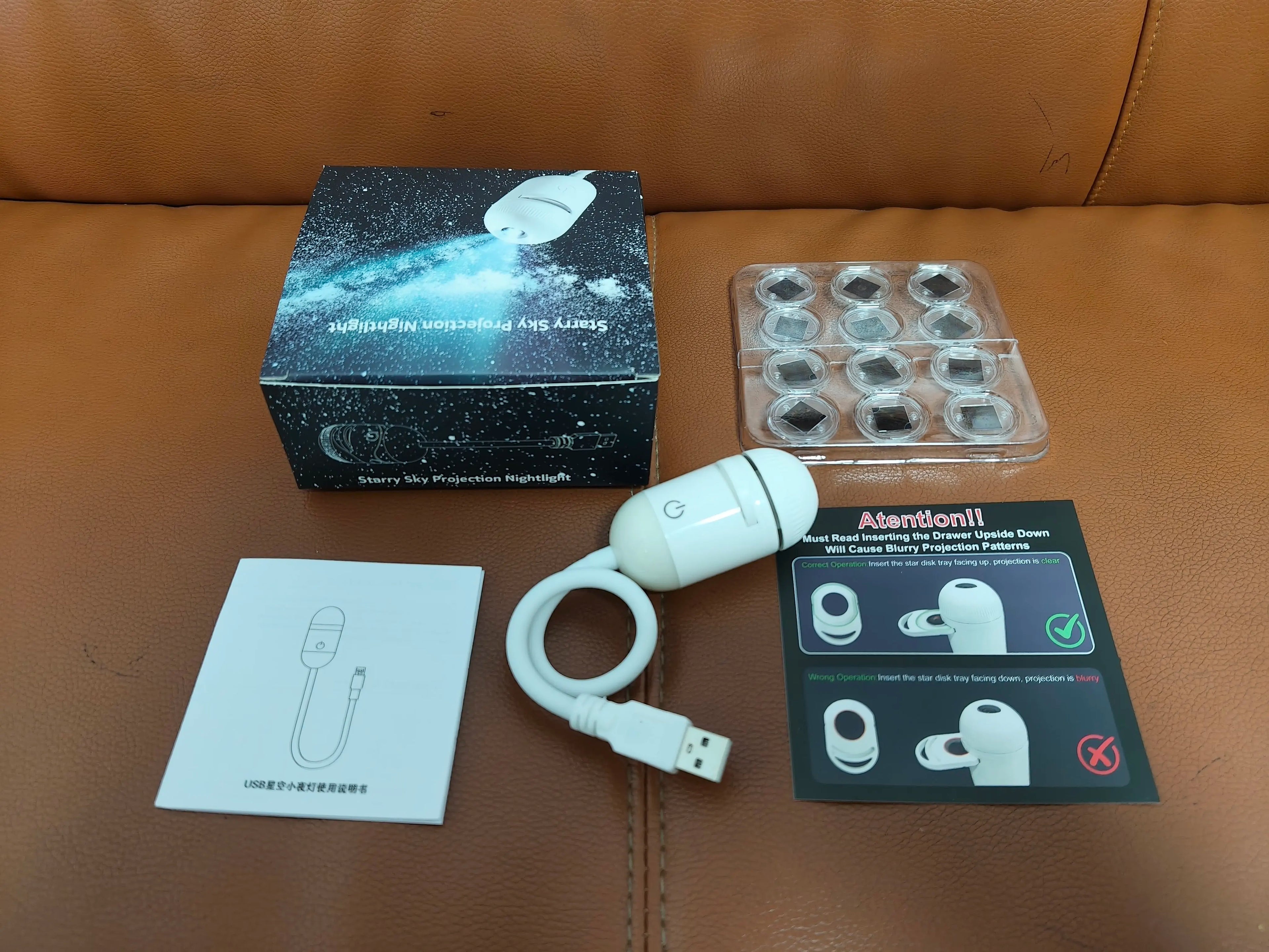 Dual Mode Mini Galaxy Starry Sky Projector Night Light 2-IN-1 Night Light Mode & Starry Sky Mode Furniture Atmosphere Warm Light