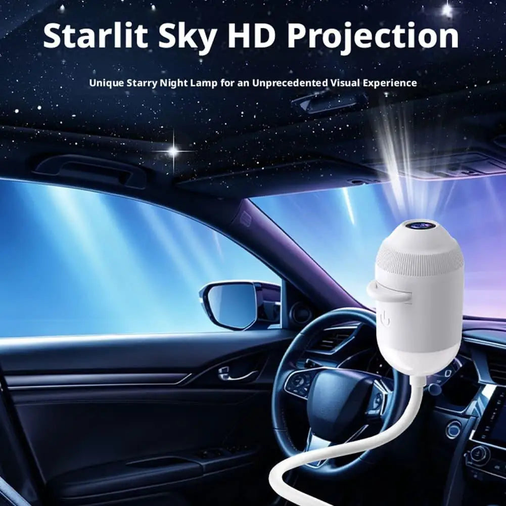 USB Star Projector Light with Clear Image Adjustable Brightness 2-in-1 Mini Galaxy Projector Night Light Touch Control For Car