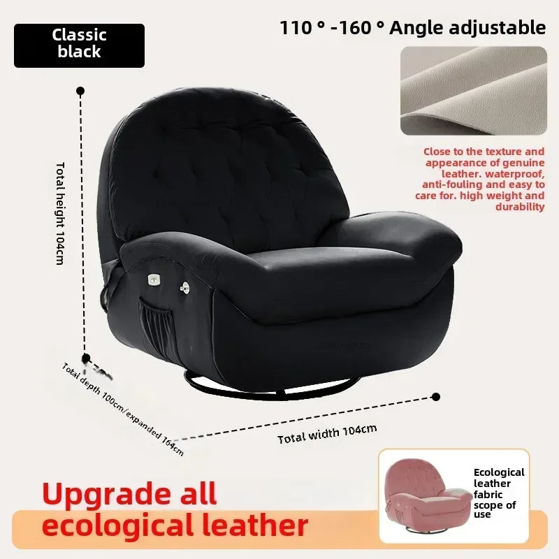 Nordic Home Rotating Recliner Modern Living Room Furniture Leisure Lazy Sofa Bed Rocking Chair Designer Fabric Living Room Sofas