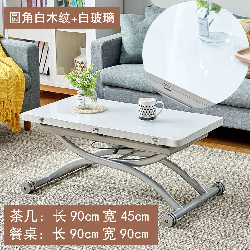 YFY  Activity Coffee Table Dining Table Integrated Small Apartment Folding Lifting Dual-use Movable with Wheels Two-in-One