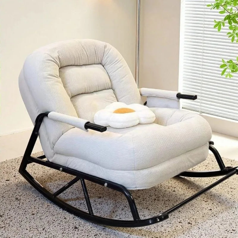 Ergonomic Rocking Recliner Chair Single Seat Sofa Lounger Comfortable Leisure Seat for Living Room Bedroom Balcony Home
