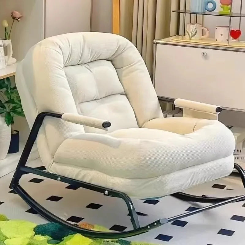 Modern Adult Single Lazy Sofa Reclining Chair Home Folding Leisure Chair Living Room Balcony Bedroom Hotel/Dining Metal