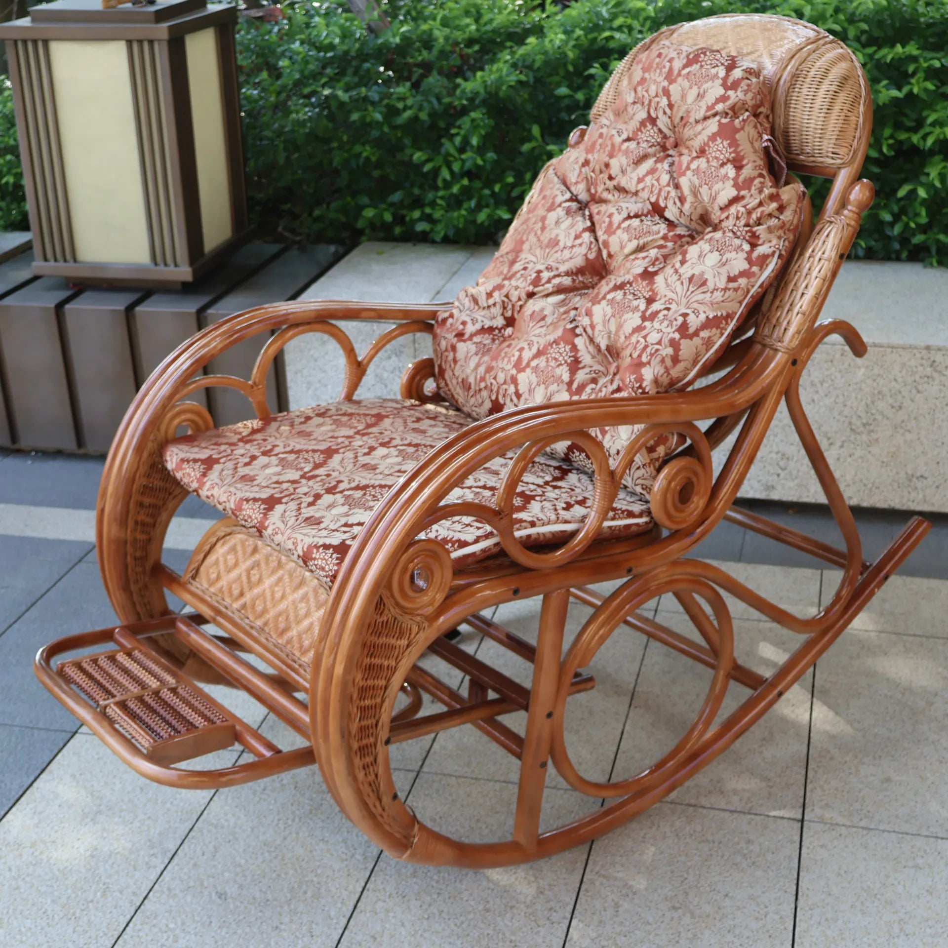 Natural rattan rattan household rocking recliner back recliner nap chair leisure household elderly free
