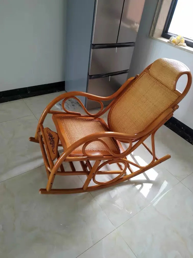 Rocking chair, hanging basket, balcony, natural, true vine, plant, weaving, elderly, household