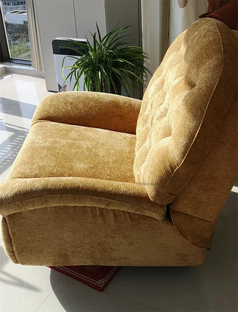 Modern Fabric Living Room Sofas Designer Living Room Furniture Leisure Lazy Sofa Bed Rocking Chair Nordic Home Rotating Recliner