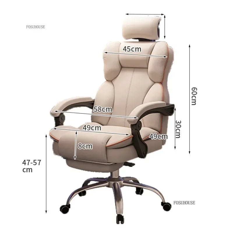Ergonomic Office Gaming Chair Mobile Swivel Recliner Lounge Study Armchair Nordic Design Home Computer Chair
