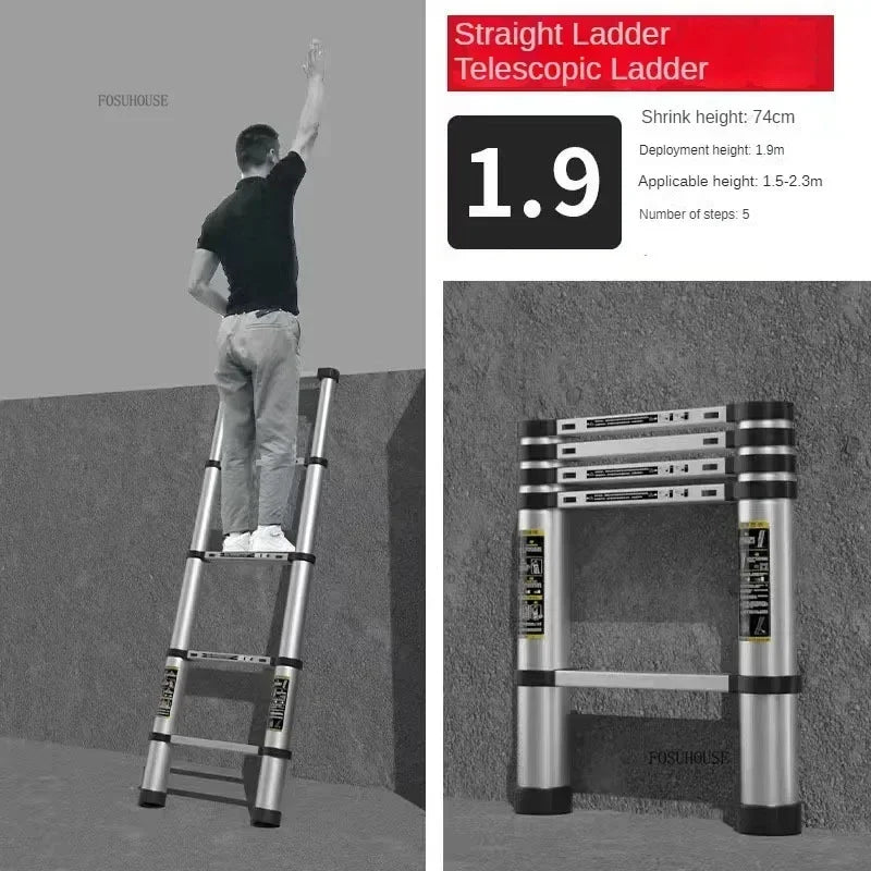 Folding Ladder for Construction Site Metal Telescopic Modern Thickened Ladders Creative Multifunctional Step Ladders for Home G