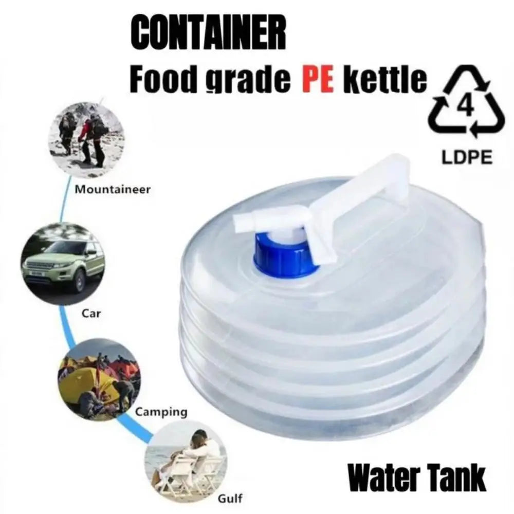 5/10/15L Folding Water Bucket Large Capacity with Faucet Water Bag Reusable Water Storage Container