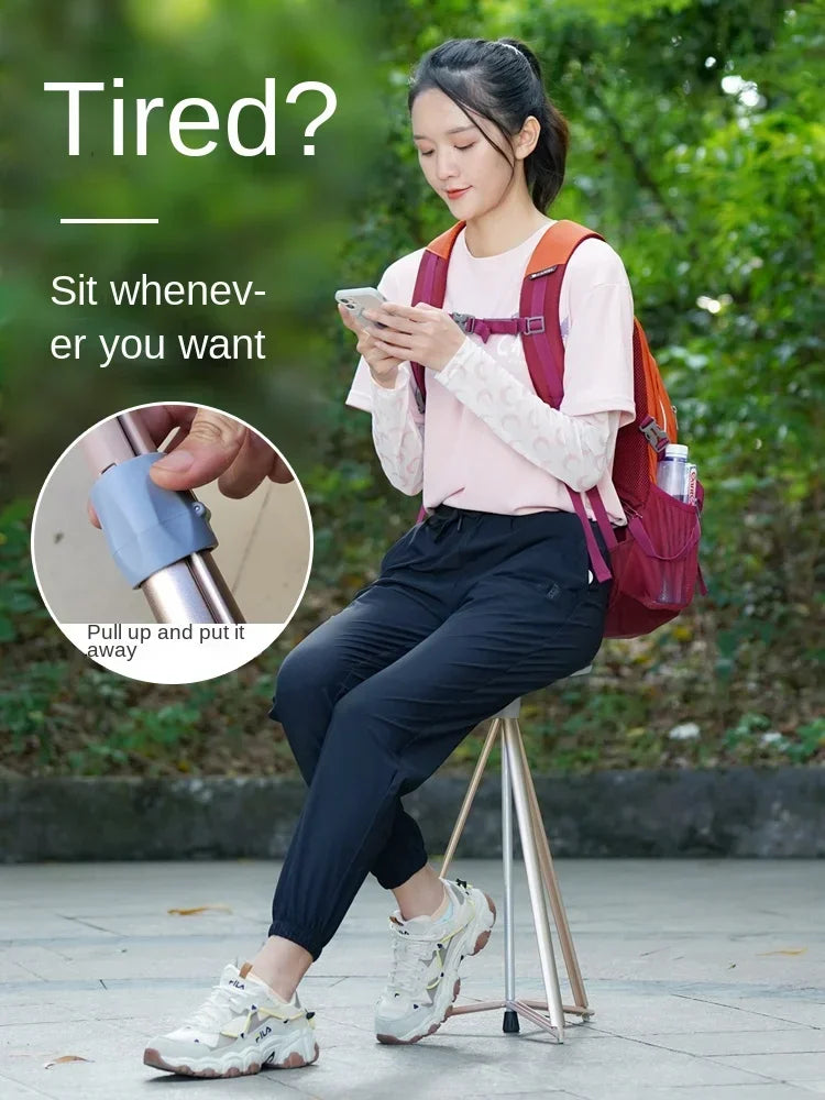Portable Elderly Cane Stool Non-Slip Multifunctional Lightweight Chair Ideal for Outdoor Hiking