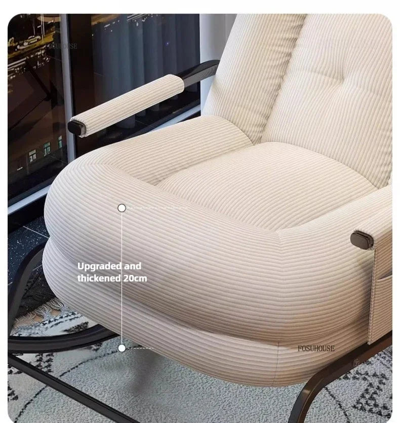 Modern Corduroy Living Room Chair Multifunctional Lazy Chair with Backrest for Balcony Home Leisure Creative Design
