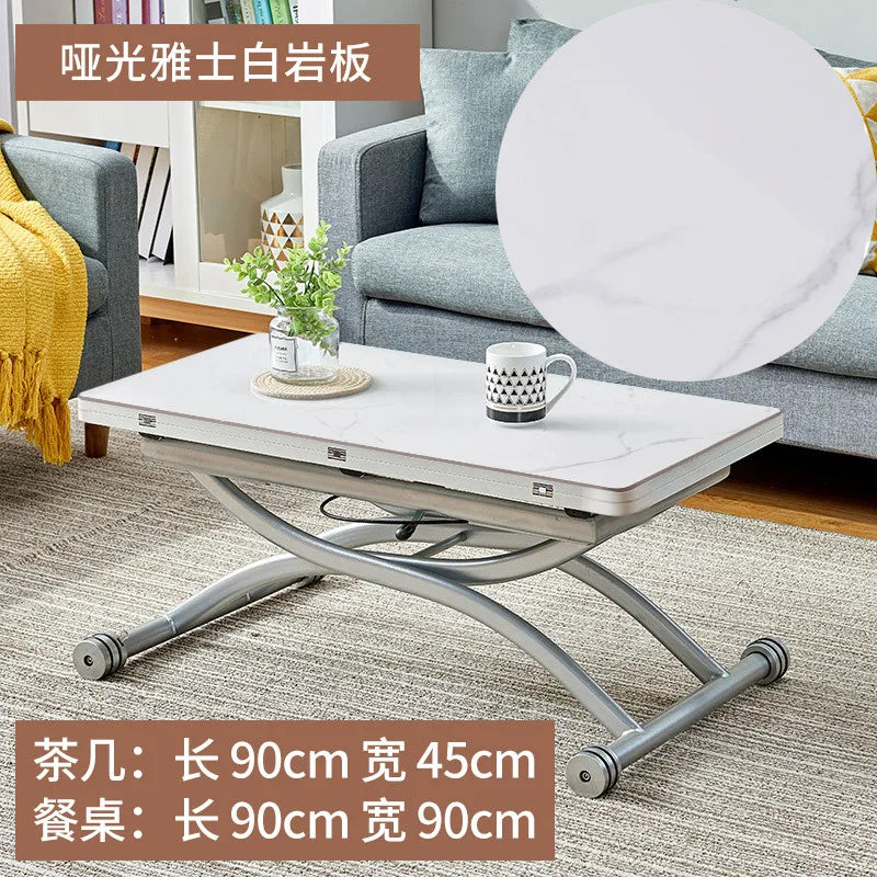 YFY  Activity Coffee Table Dining Table Integrated Small Apartment Folding Lifting Dual-use Movable with Wheels Two-in-One