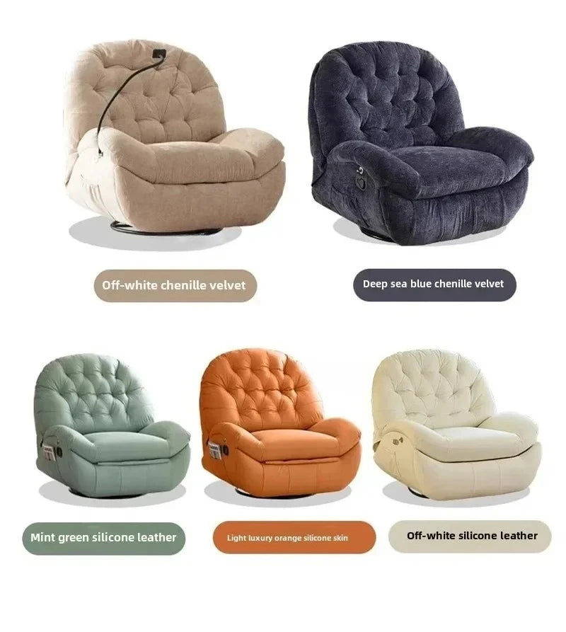 Modern Fabric Living Room Sofas Designer Living Room Furniture Leisure Lazy Sofa Bed Rocking Chair Nordic Home Rotating Recliner