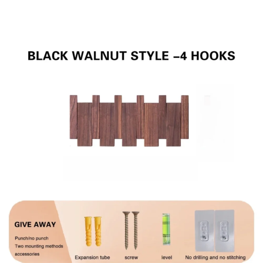 Creative Wall Mounted Wood Coat Racks Piano Key Shaped Art Entry Door Porch Hanging Hook with 8 Hooks Hats Organizer Keys