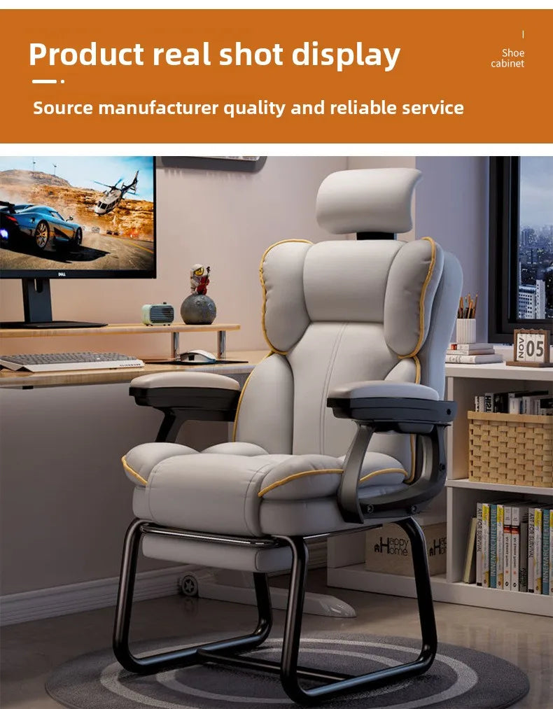 Ergonomic Bow Shape Computer Chair Home Office Dorm Recliner Comfortable Long Hours Support Gaming Chair Usability Furniture