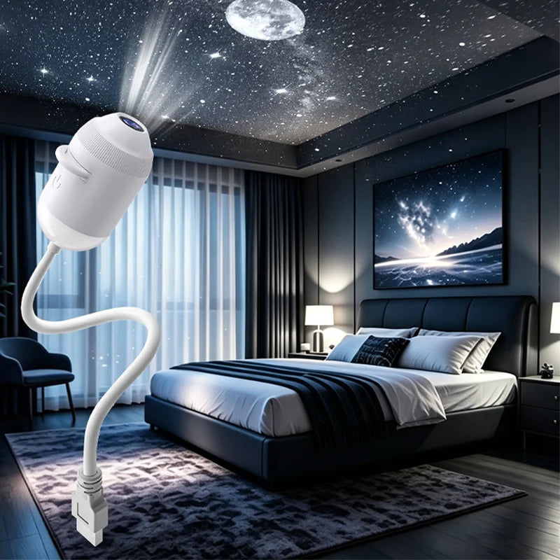 Smart Dynamic 5d Holographic Night Light Projector Galaxy Star Ocean Projector 360° Rotate Usb Dome Light For Bedroom Car Decor