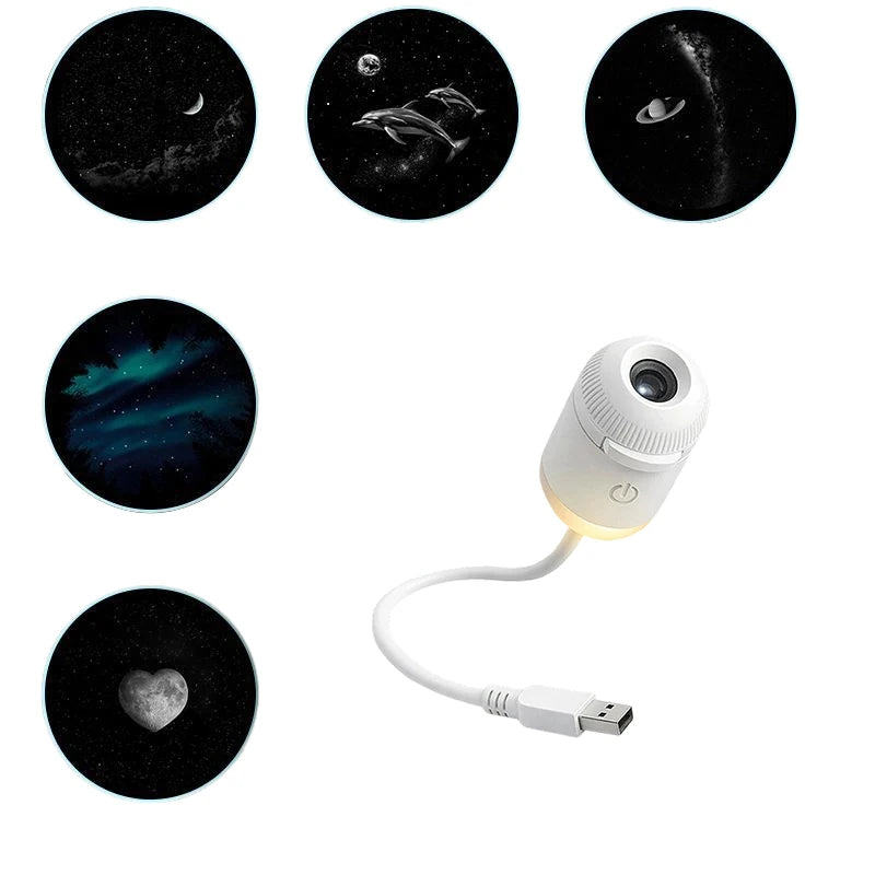 Smart Dynamic 5d Holographic Night Light Projector Galaxy Star Ocean Projector 360° Rotate Usb Dome Light For Bedroom Car Decor
