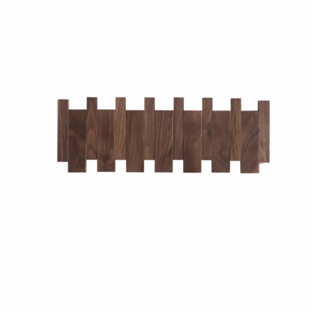 New Wall Mounted Wood Coat Racks with 8 Hooks Piano Key Shaped Entry Door Porch Hanging Hook Art Clothes Hook Home Decor