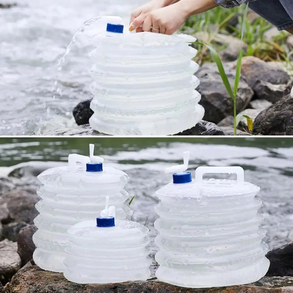 5/10/15L Folding Water Bucket Large Capacity with Faucet Water Bag Reusable Water Storage Container