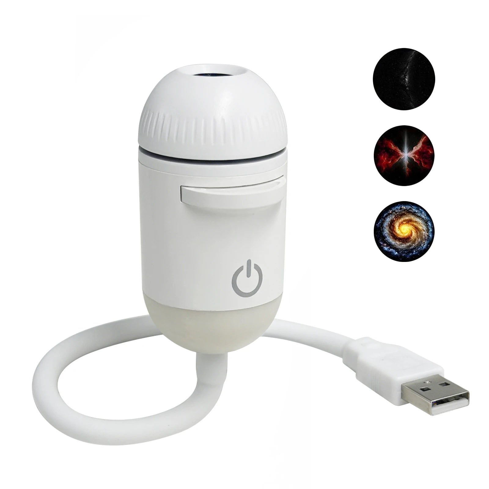 2-in-1 Mini Galaxy Star Projector Night Light Sliding Films Starry Sky Ambient Light 360° Rotating Background Atmosphere Light