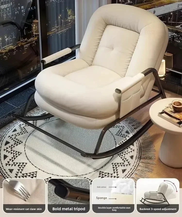 Modern Corduroy Living Room Chair Multifunctional Lazy Chair with Backrest for Balcony Home Leisure Creative Design