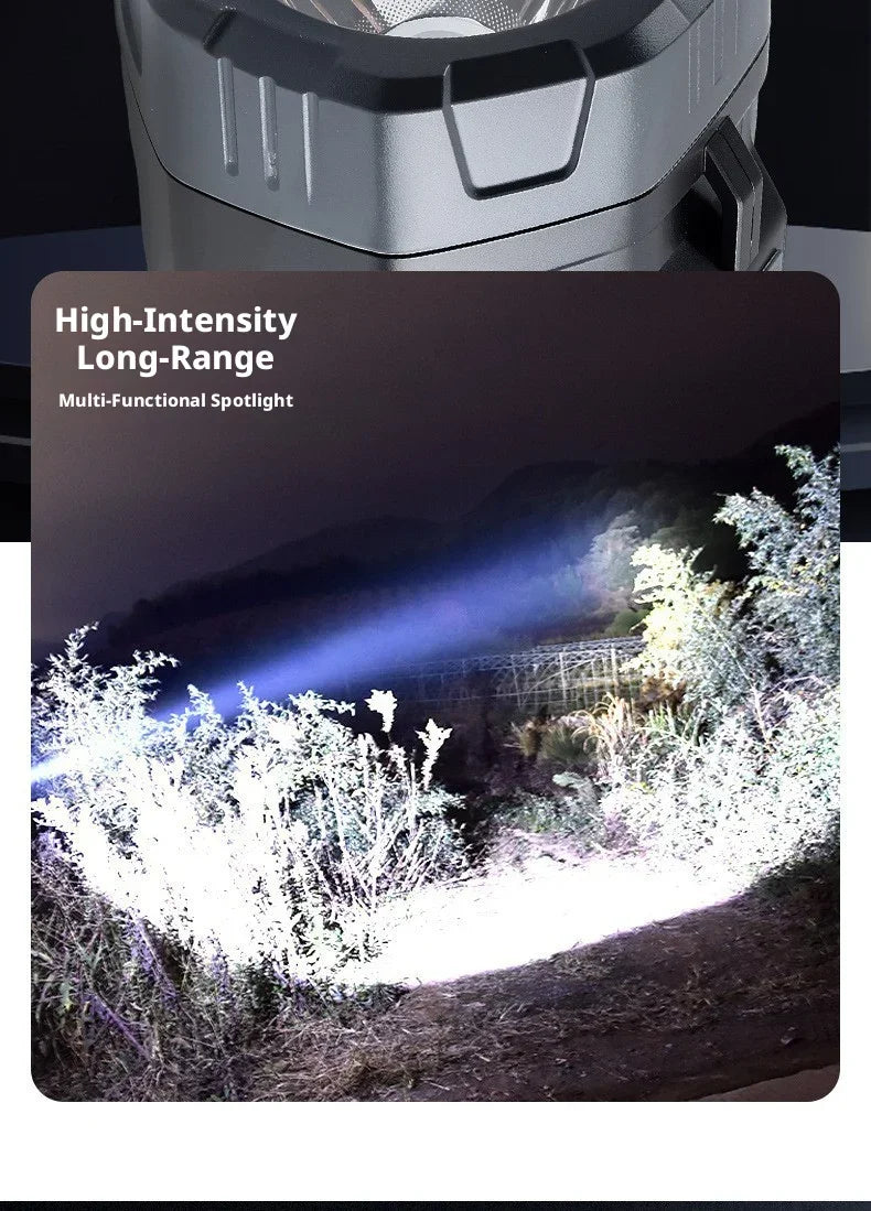 Solar Powered High Power Flashlight, Portable Ultra-Bright Strong Light Flashlight with Long Endurance Battery for Home Outdoor