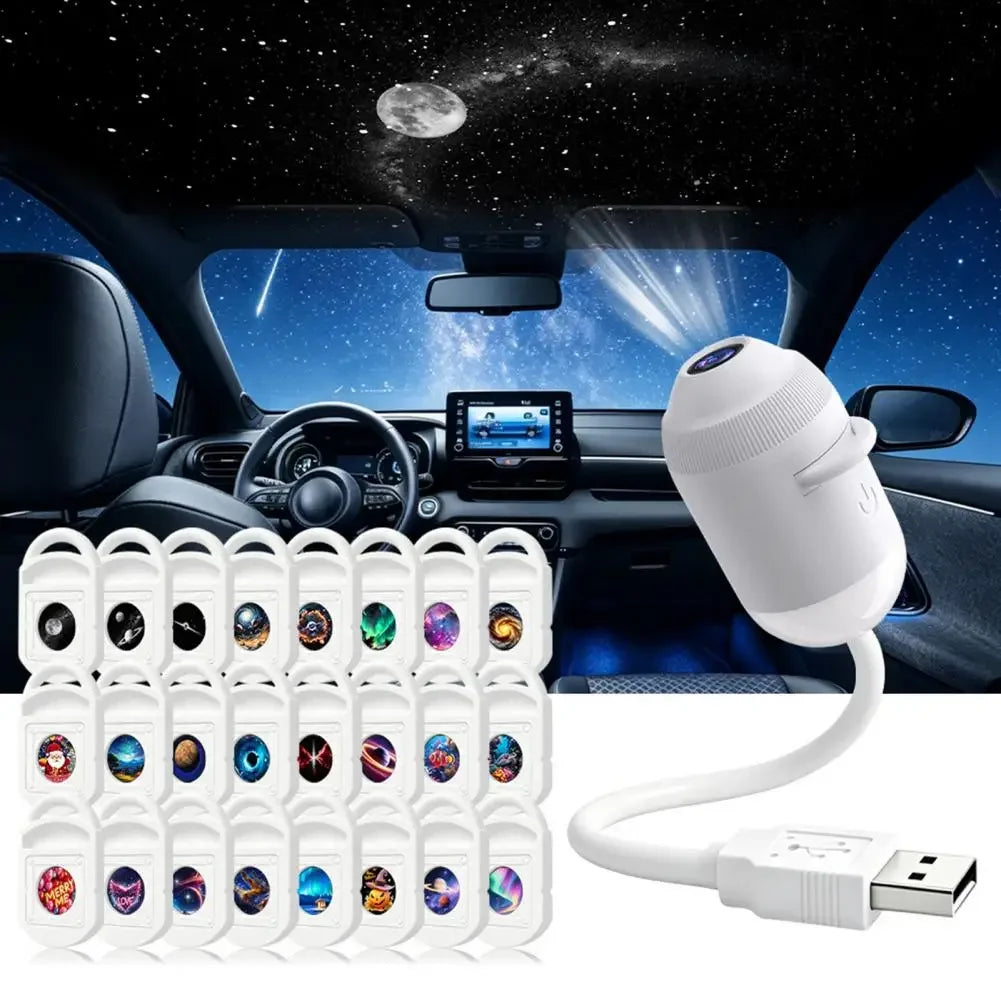 USB Starry Sky Projector Lamp 2 in 1 Night Light with Touch Control Adjustable Brightness Clear HD Image for Bedroom Decor Gift