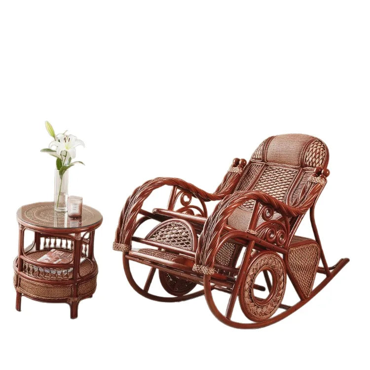 DSA living room real vine can sit rattan chair coffee table adult home balcony courtyard lazy leisure rocking chair