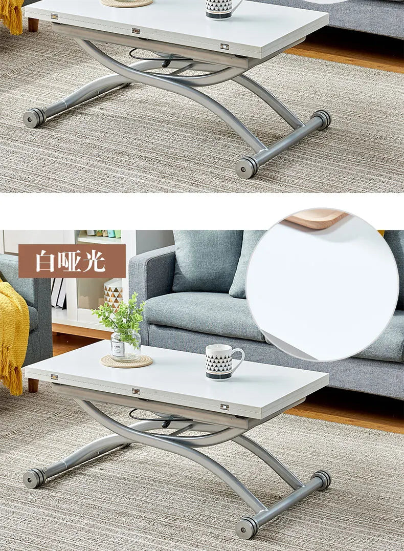 YFY  Activity Coffee Table Dining Table Integrated Small Apartment Folding Lifting Dual-use Movable with Wheels Two-in-One