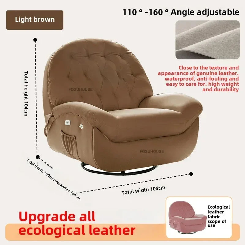 Modern Fabric Living Room Sofas Designer Living Room Furniture Leisure Lazy Sofa Bed Rocking Chair Nordic Home Rotating Recliner