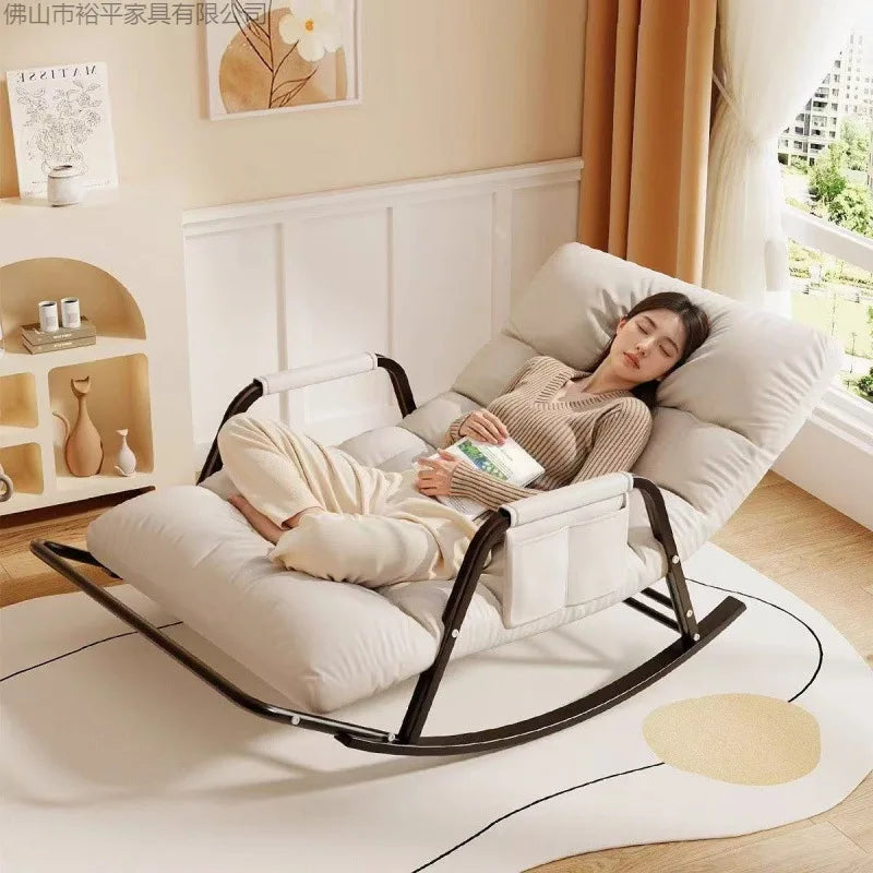 Reclining chair rocking chair adult sit and sleep dual-purpose new double lunch break balcony home leisure lazy sofa