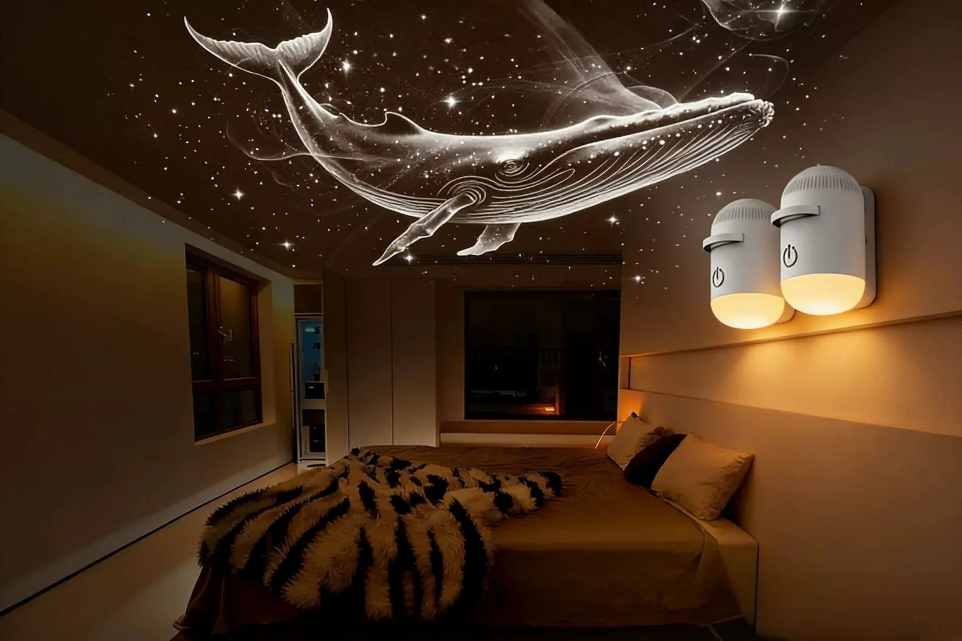 Mini USB Bedside Night Light Projection Ambient Light 36 Slides Galaxy Starry Sky Projector Lamp for Home Room Decor Kids Gifts
