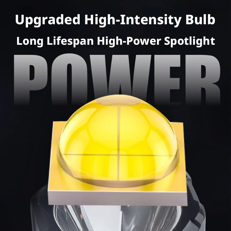 Portable Solar Powered Flashlight Ultra-Bright Home Use Spotlight Outdoor Long Battery Life High Power Strong Light Flashlight