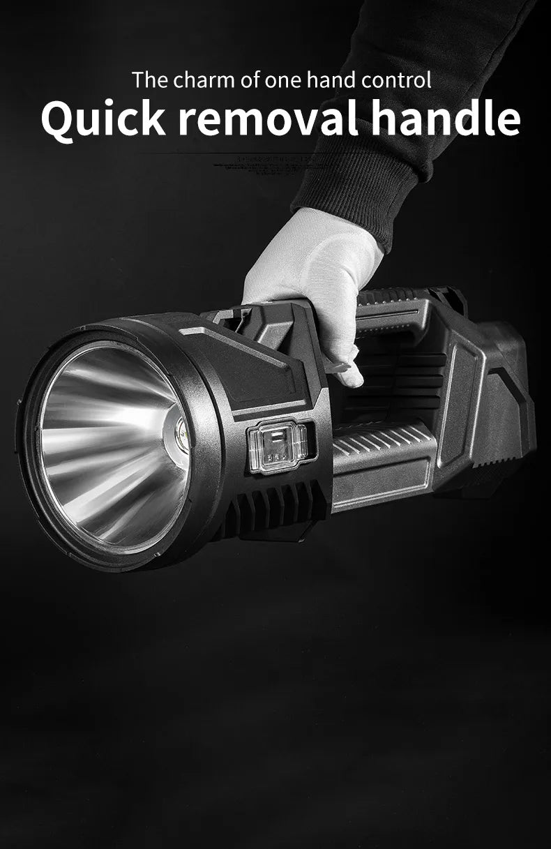 Powerful Spotlight Portable Searchlight Large Capacity Lithium Battery Rechargeable Lamp With Power Bank Function Flashlight