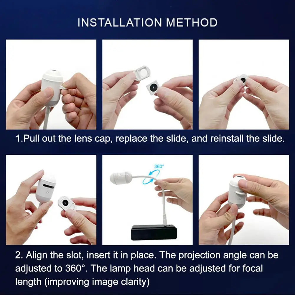 USB Starry Sky Projector Lamp 2 in 1 Night Light with Touch Control Adjustable Brightness Clear HD Image for Bedroom Decor Gift