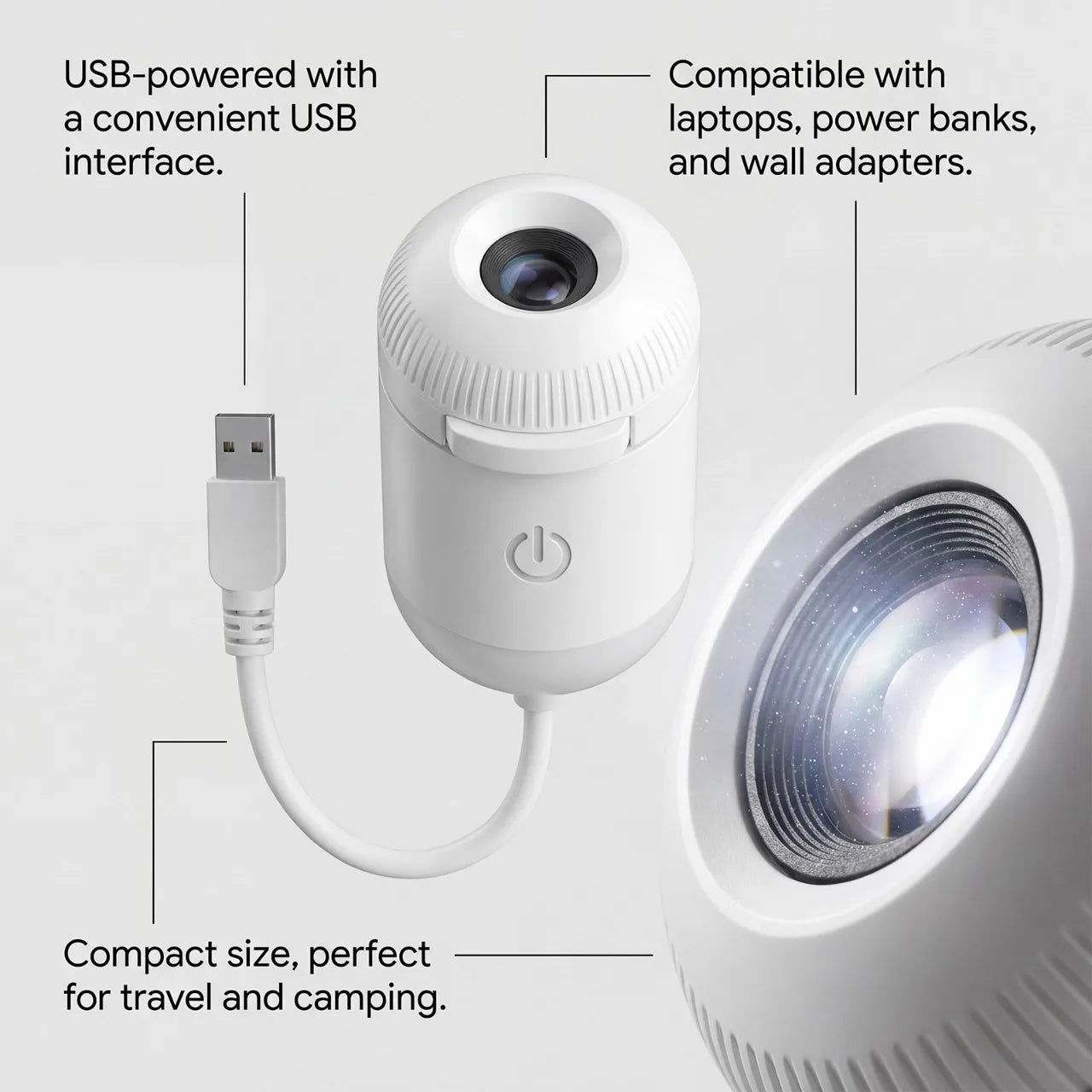 Dual Mode Mini Galaxy Starry Sky Projector Night Light 2-IN-1 Night Light Mode & Starry Sky Mode Furniture Atmosphere Warm Light
