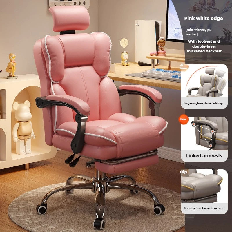 Home Comfort E-sports Chair Sedentary Study Computer Chair Office Sofa Seat Live Streaming Host Live Stream Swivel Chair