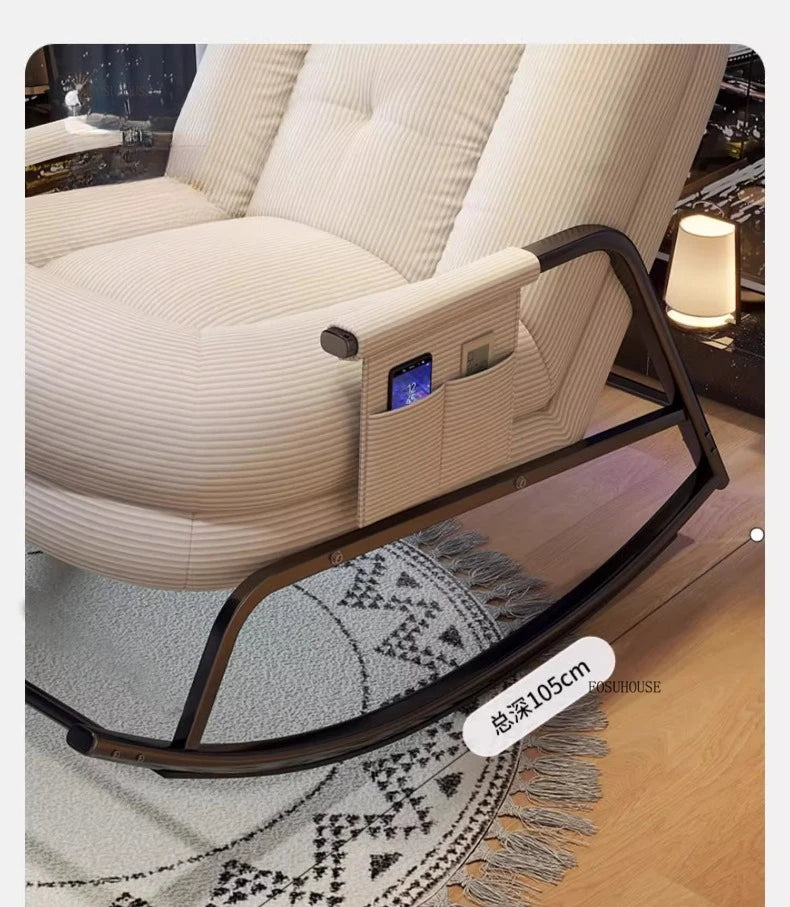 Modern Corduroy Living Room Chair Multifunctional Lazy Chair with Backrest for Balcony Home Leisure Creative Design