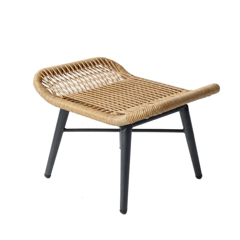 Rattan Chair Three Piece Set Balcony Table Combination Outdoor Furniture Armrest Single Rattan Sofa Recliner Patio Outdoor Chair