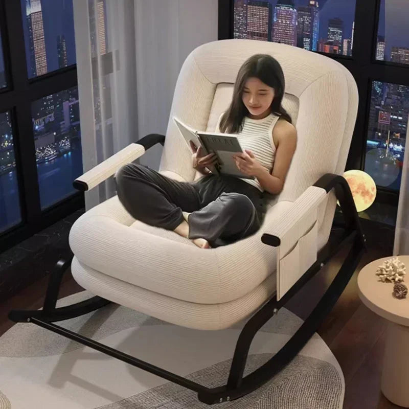 Swinging Chair Adults Can Sleep Creamy Style Dog House Rocking Chair Single Lazy Person, Home Small Sofa