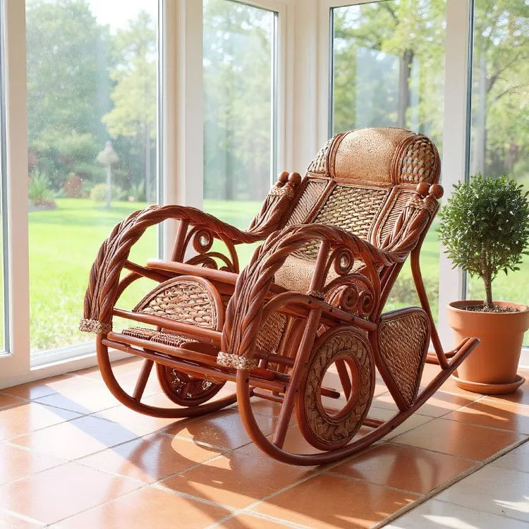 DSA living room real vine can sit rattan chair coffee table adult home balcony courtyard lazy leisure rocking chair